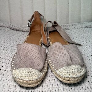 a new day Taupe Perforated Espadrille Slingback Flats size 9